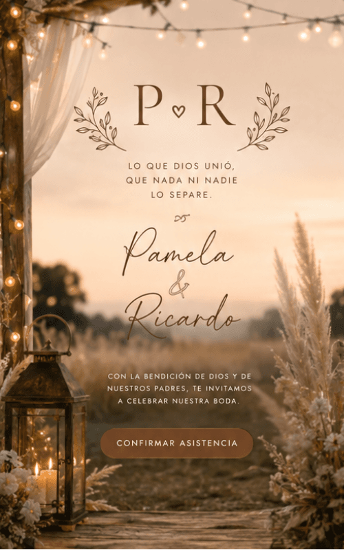 Ejemplo de invitación digital personalizada por Invyfy