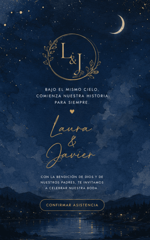 Ejemplo de invitación digital personalizada por Invyfy